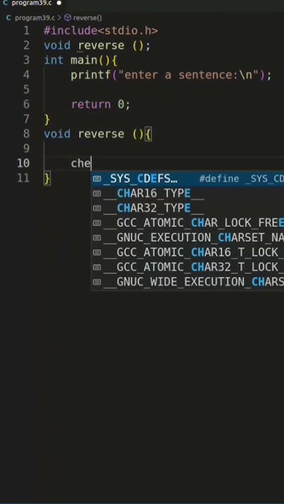 Reverse a Sentence program in c programming#cprogramming - YouTube