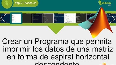 arrays – matLab (espiral horizontal descendente)