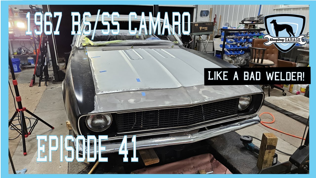 The RocketShip 67 Camaro Ep 41: Welded on the hood! - YouTube