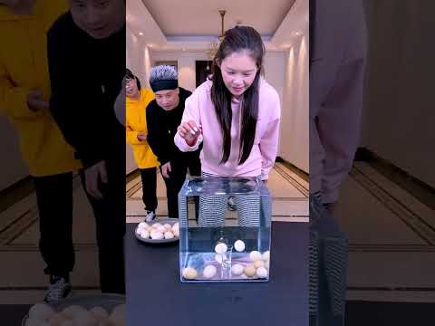 Egg drop challenge in water, so exciting!! #Funny #Party Game #Family Game