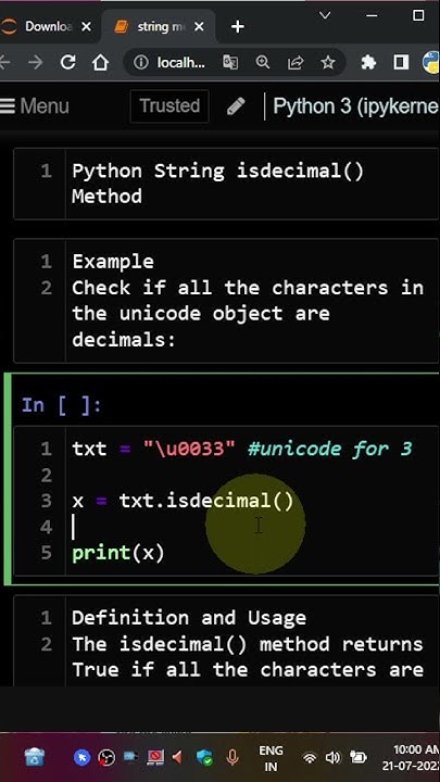 isdecimal string method python tamil #python #shorts - YouTube