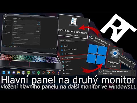 Hlavní panel na druhém monitoru – Jak přidat lištu start na druhé obrazovce – Windows 11 tutoriál)