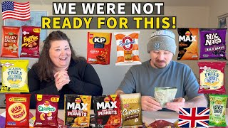 Americans Try Savory British Snacks & Crisps - Crazy Flavours!