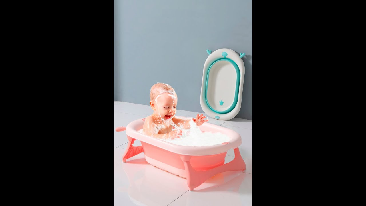 Bañera Tina De Baño Con Termómetro De Agua Para Bebe Plegable
