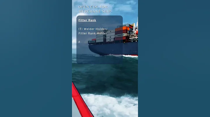 Merchant Navy | Open CDC | Fitter Rank #shorts #merchantnavy #fyp #marine #viral #sea #course #india