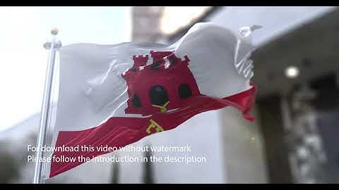 Gibraltar flag with 3d effect blowing in the wind 3D Flag V2 long