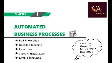 CA Inter | Group 2 | Enterprise information Systems | Chapter 1 | Automated Business Processes