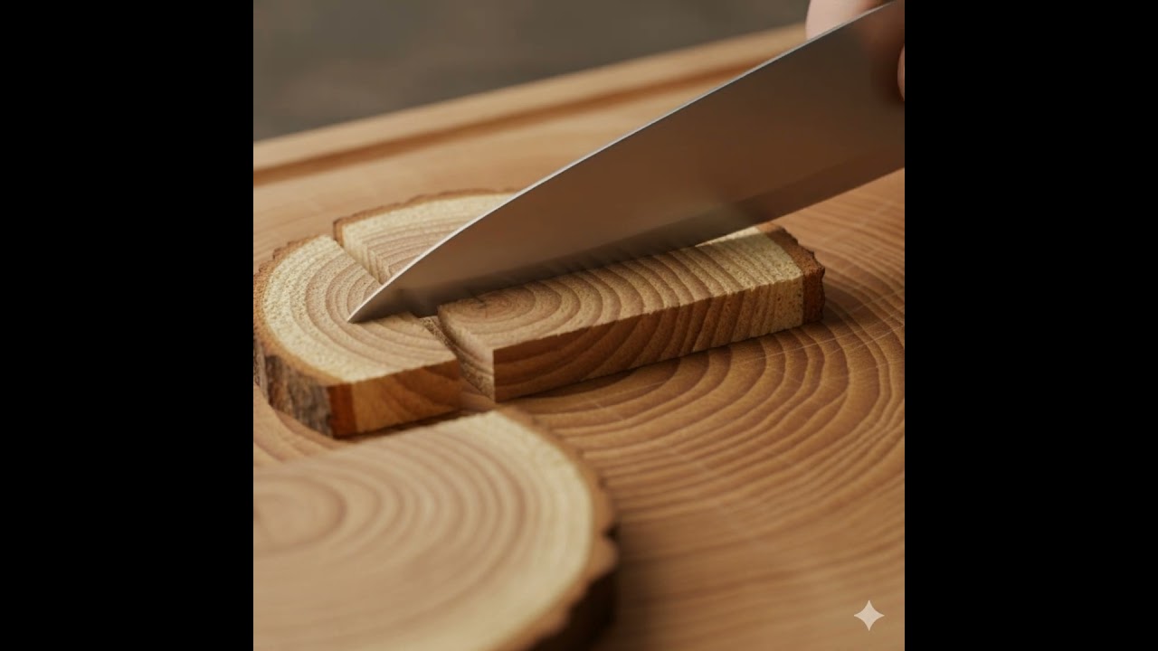 Deep ASMR Wood Grain Slicing: Rustic Cracking Sounds & Detailed Macro