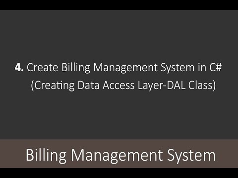 4. Create Billing Management System in C# (Creating Data Access Layer-DAL Class)