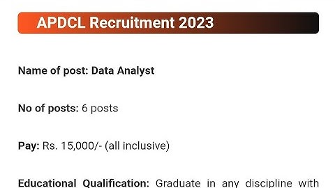 APDCL Recruitment 2023 – 6 Data Analyst Posts