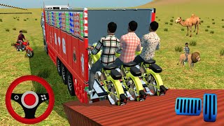 Transporting 🔥three Modified 🤯 BULLET Bikes in a Mega Truck to the Airport #bike #truck #games