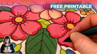 Floral Mandala Coloring Page for Adults | Free Printable
