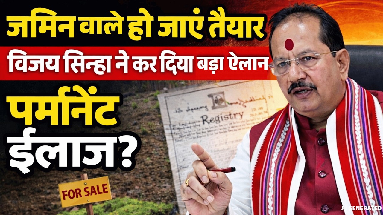 जमीन वाले हो जाएं तैयार, विजय सिन्हा ने कर दिया बड़ा ऐलान, पर्मानेंट ईलाज?