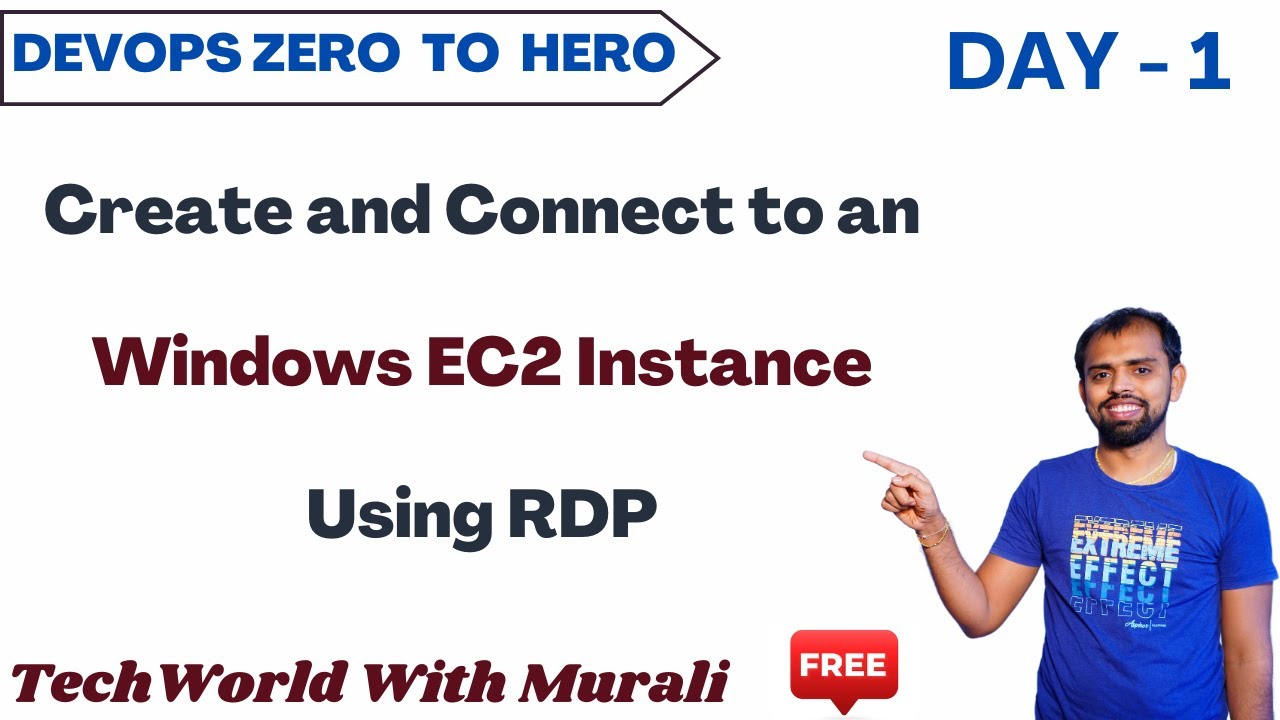 Day 1.3 | Create and Connect to an Windows EC2 Instance Using RDP | 40 ...
