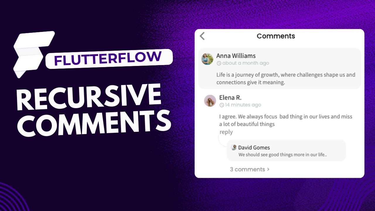 💥 Creating Recursive Comments: #flutterflow Project Walkthrough - YouTube