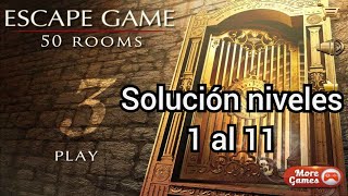Escape Game 50 rooms 3. Solución de los niveles 1 al 11. screenshot 1