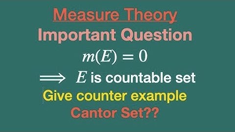 Measure Theory | Lebesgue Measure | Lebesgue Measure of Cantor Set | Cantor Set as a Counterexample