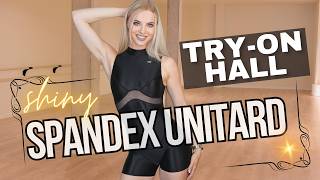 Leohex Black Spandex Unitard Try On • Shiny Second Skin Jumpsuit