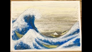 Crayon Art, Katsushika Hokusai クレヨンで葛飾北斎「富嶽三十六景」