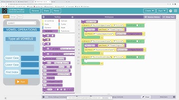 Vowel Learning game app lab code.org