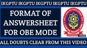 IKGPTU FORMAT OF ANSWERSHEET