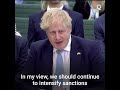 Russia Sanctions Should Stay Until Troops Leave Ukraine, Johnson Says