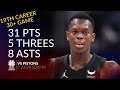 Dennis schroder 31 pts 5 threes 8 asts vs pistons 2324 season