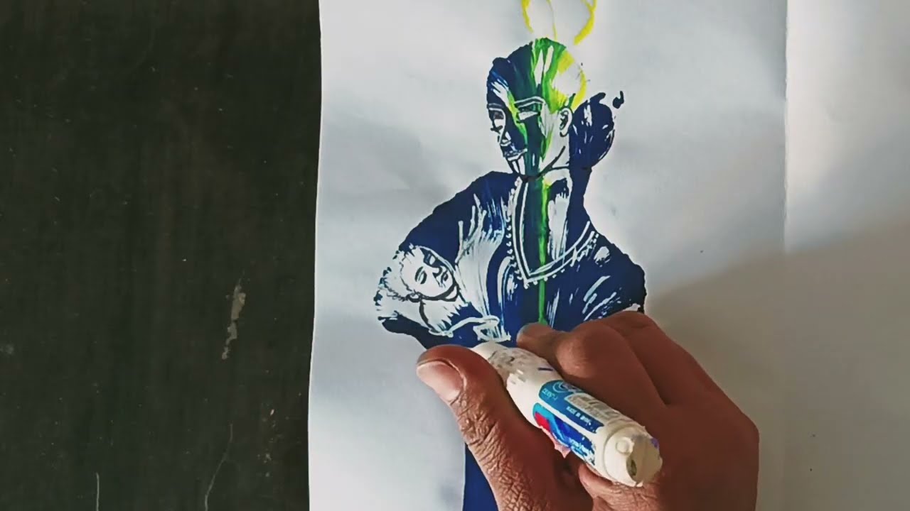 How to draw mother and daughter thread art step by step thread painting part -2