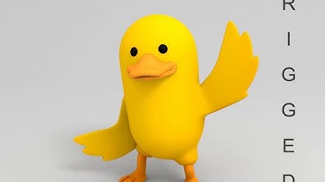 3dmodel rigged yellow duck character at 3dexport.com
