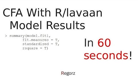 R / lavaan: CFA Model Results in 60 Seconds