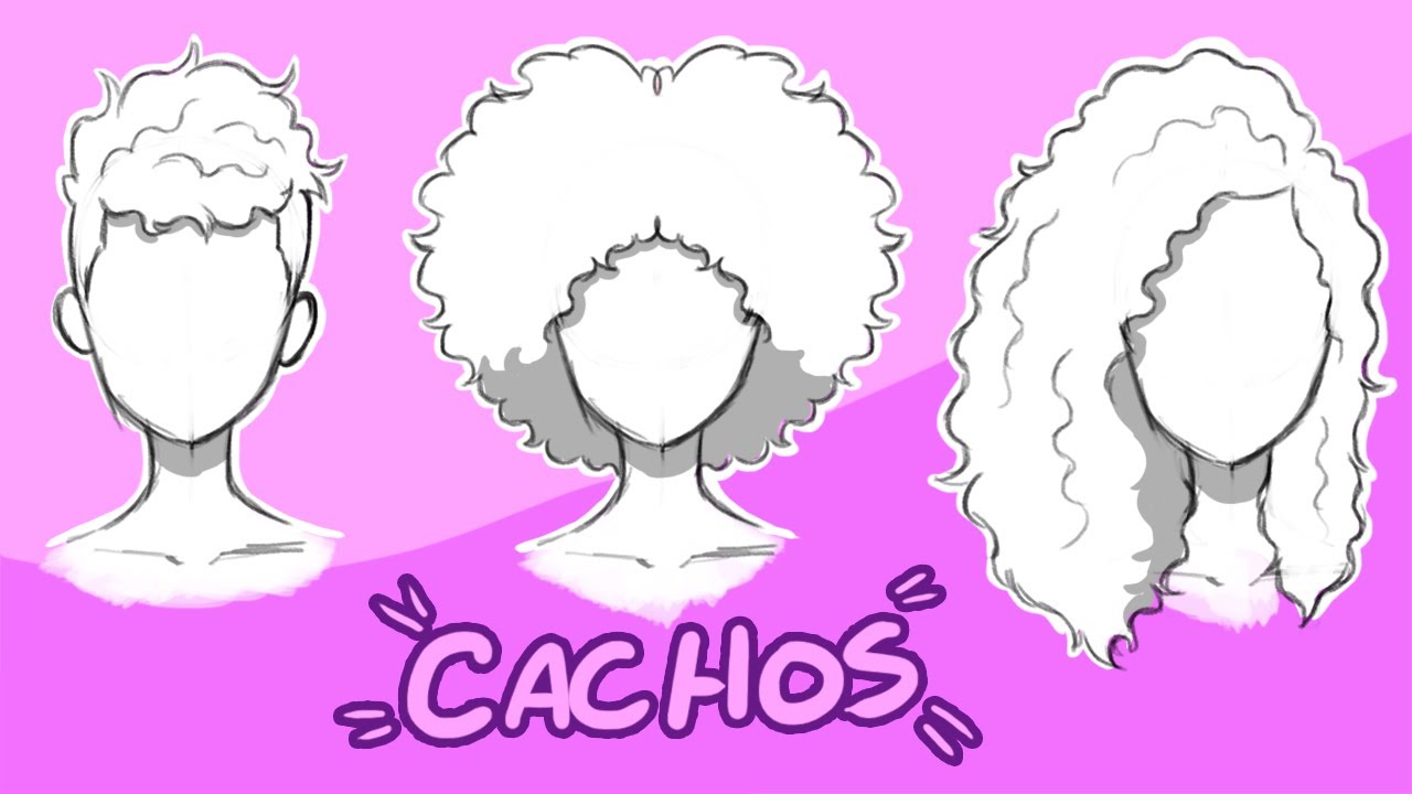 Um desenho de um menino com um cabelo cacheado e um cabelo cacheado