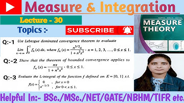 |Lec-30|Questions based on Dominated|bounded|Monotone convergence theorems#playlist#links👇