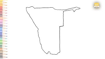Map of Namibia outline sketch | How to draw Namibia Map outline drawing step by step