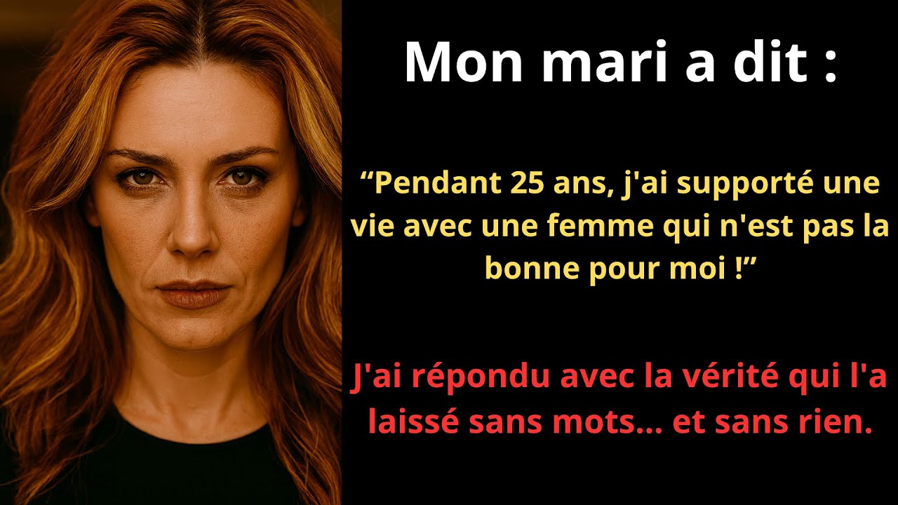 Après 25 ans, mon mari voulait quelqu'un de plus jeune — mais ce que j'ai dit l'a laissé sans voix.