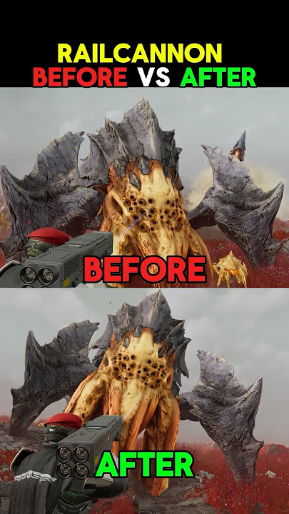 THE RAILCANNON BEFORE VS AFTER THE UPDATE - Helldivers 2