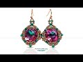 Dreamtime Square Crystal Earrings - DIY Jewelry Making Tutorial by PotomacBeads