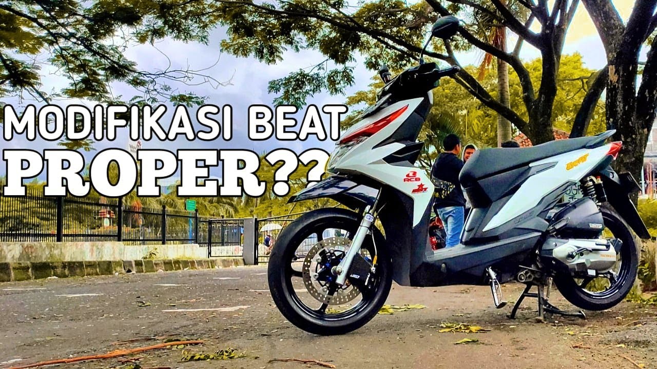 REVIEW MODIFIKASI HONDA BEAT ESP PROPER STYLE MONOCHROME EMANG MANTAP YouTube