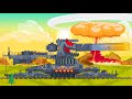Super tanque VS enemigos. Dibujos animados de tanques. Coches monstruos dibujos animados.