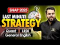 SNAP 2025 Final Strategy | Section-Wise Last Minute Tips to Boost Score | Udit Saini MBA Pathshala