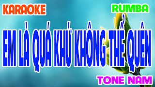 Karaoke Em Là Quá Khứ Không Thể Quên Rumba Tone Nam~ Dễ Hát