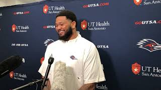 UTSA FB DL Asyrus Simon post practice media session 9.10.24