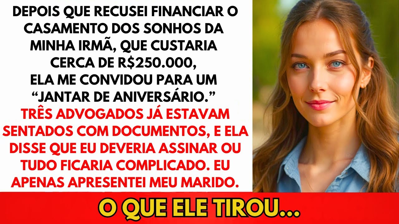 Minha Irmã Exigiu Metade Da Herança Para Seu Casamento De R$270 Mil—Até Eu Expor Suas Mentiras...
