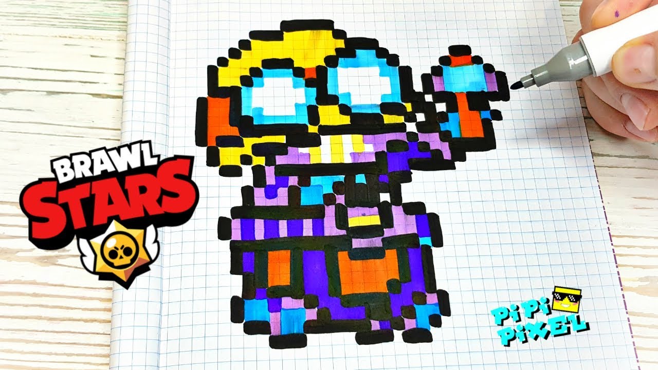 Karl Iz Bravl Stars Risunki Po Kletochkam Brawl Stars Pixel Art Youtube - pixel art brawl stars carl