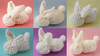 BUNNY SOFTIES IN 6 EASY KNIT STITCH PATTERNS