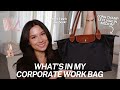 WHAT&#39;S IN MY WORKBAG 2024 | long champ le pliage size medium, corporate work essentials