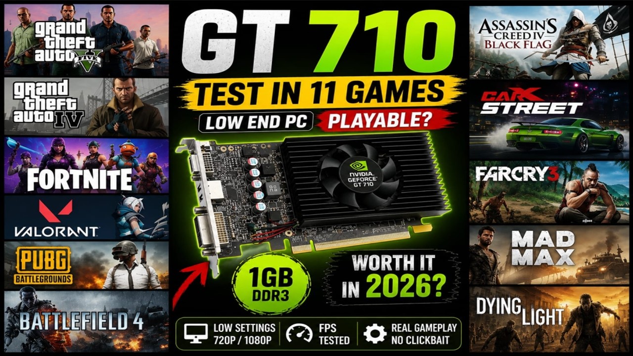 GT 710 Test in 11 Games in 2026 - YouTube