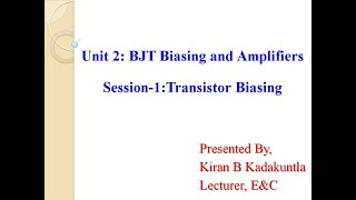 Transistor Biasing