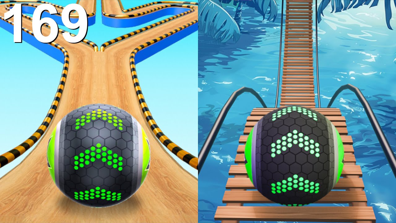 Скоростной забег Going Balls, смешные фейлы против испытаний, забег через портал, сложные уровни ...