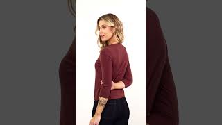 BLUSA BÁSICA MANGA 3/4 DECOTE CANOA