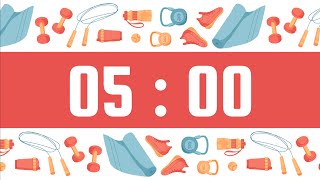 5 Minute Timer | With Upbeat Pop Instrumental Music & Alarm Bell | Gym Workout Theme 🏋🏽🔥💪🏼🎧